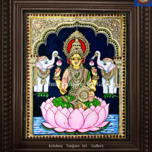 Lotus Gaja Lakshmi Tanjoren painting